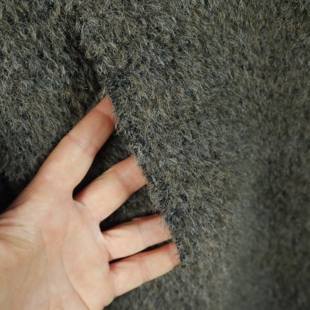 Vintage Alpaca Wool Blend Long Coat Brown Grey Overcoat 12 Quiet Luxury Minimal - Picture 6 of 16
